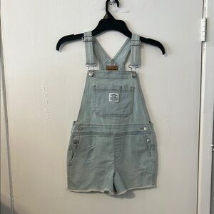 Levi's Light Blue Jean Shorts Overalls
